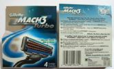 Gillette Mach3 Turbo Razor Blades 4'S US Version